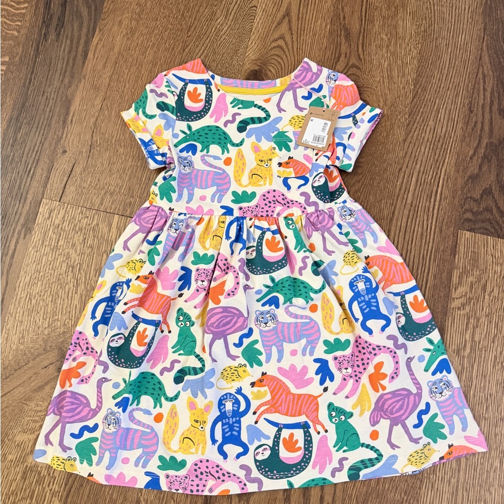 NWT Mini Boden Colorful Animal Print Kids Dress